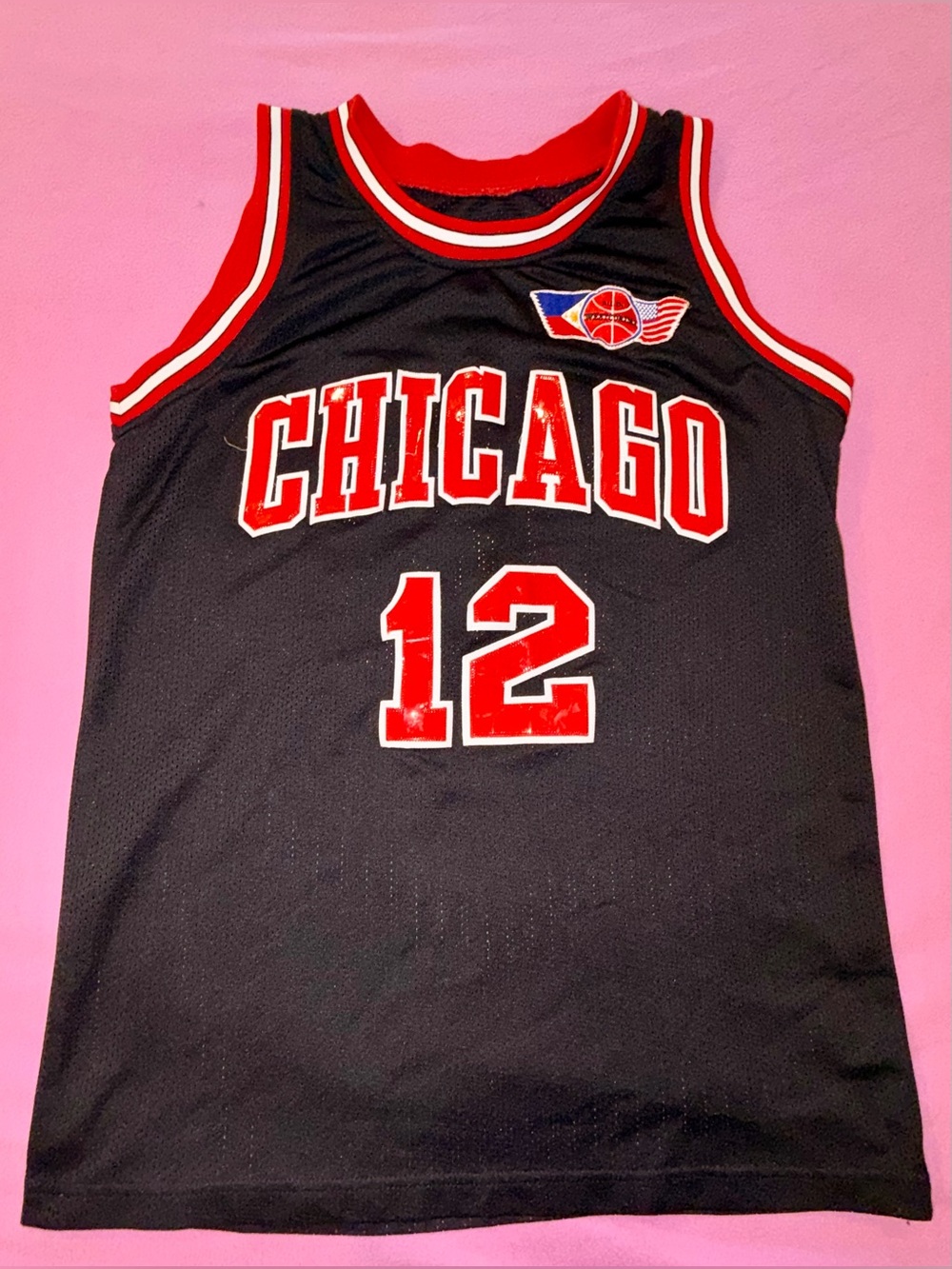 Custom Fil-Am Heritage Chicago #12 Basketball Jersey - Size M/L   -  21x29